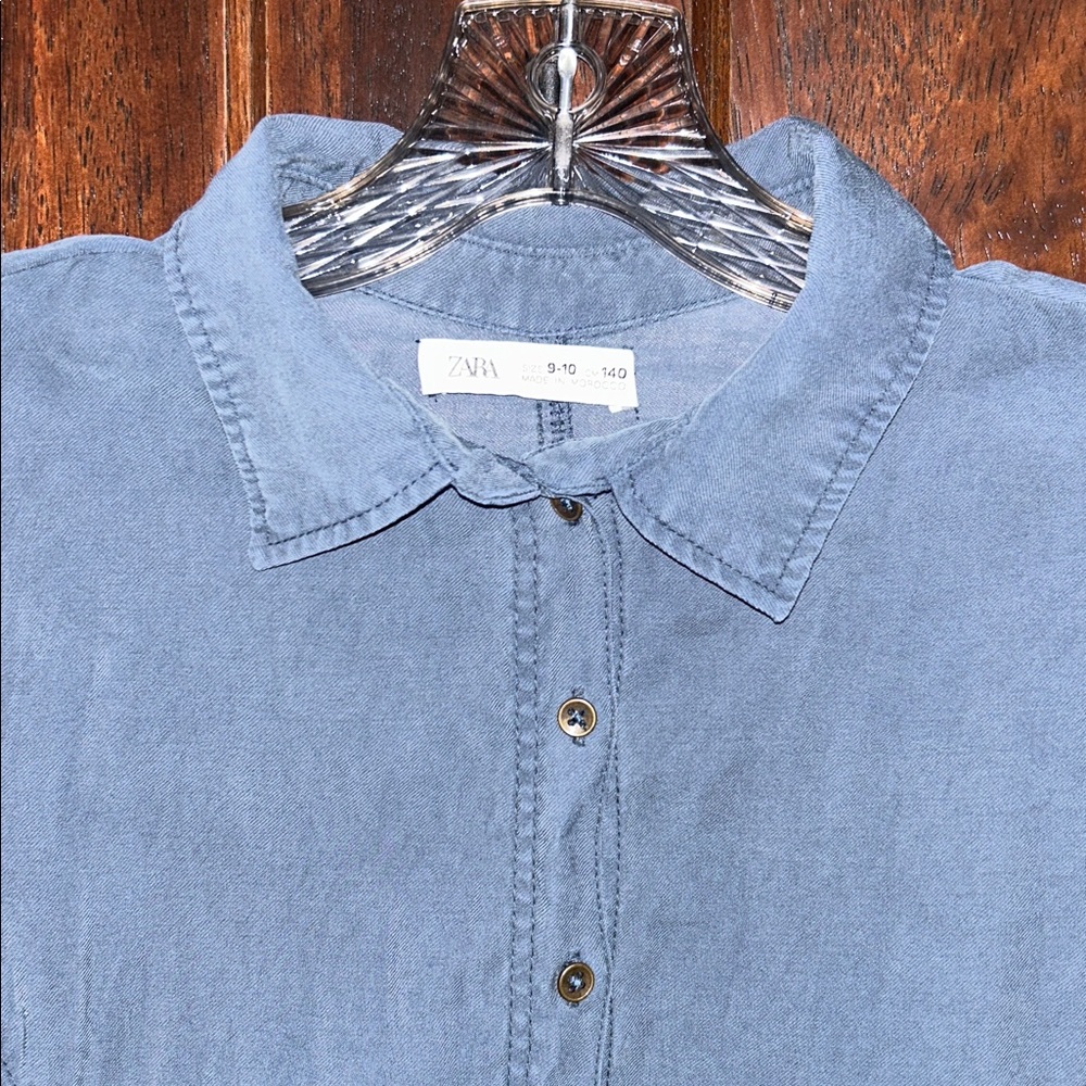 Kids Long-Sleeve Collared Dress - SZ: 9-10 - Picture 4 of 5